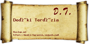 Deáki Terézia névjegykártya