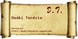 Deáki Terézia névjegykártya